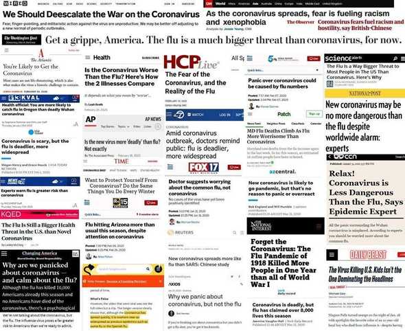 Amerikanske medier skaper narrativet om at det nye viruset ikke er verre enn influensa.