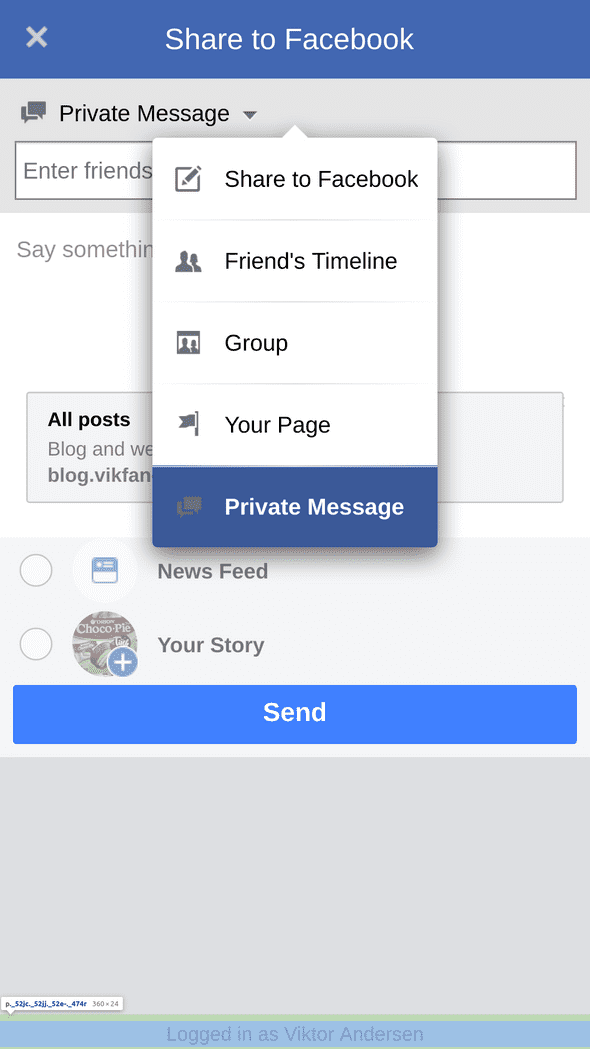 Step 2: Click share with friends.