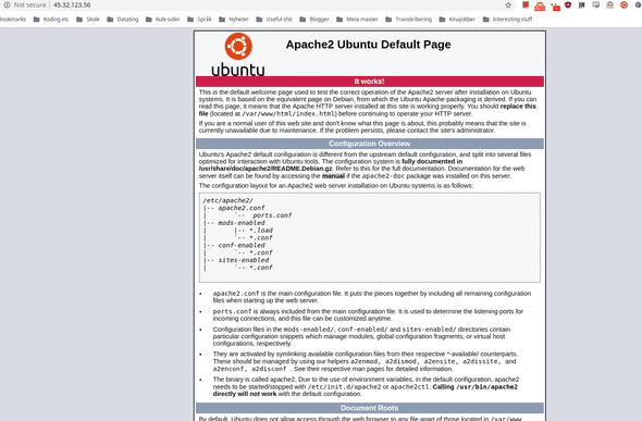 Apache default page.
